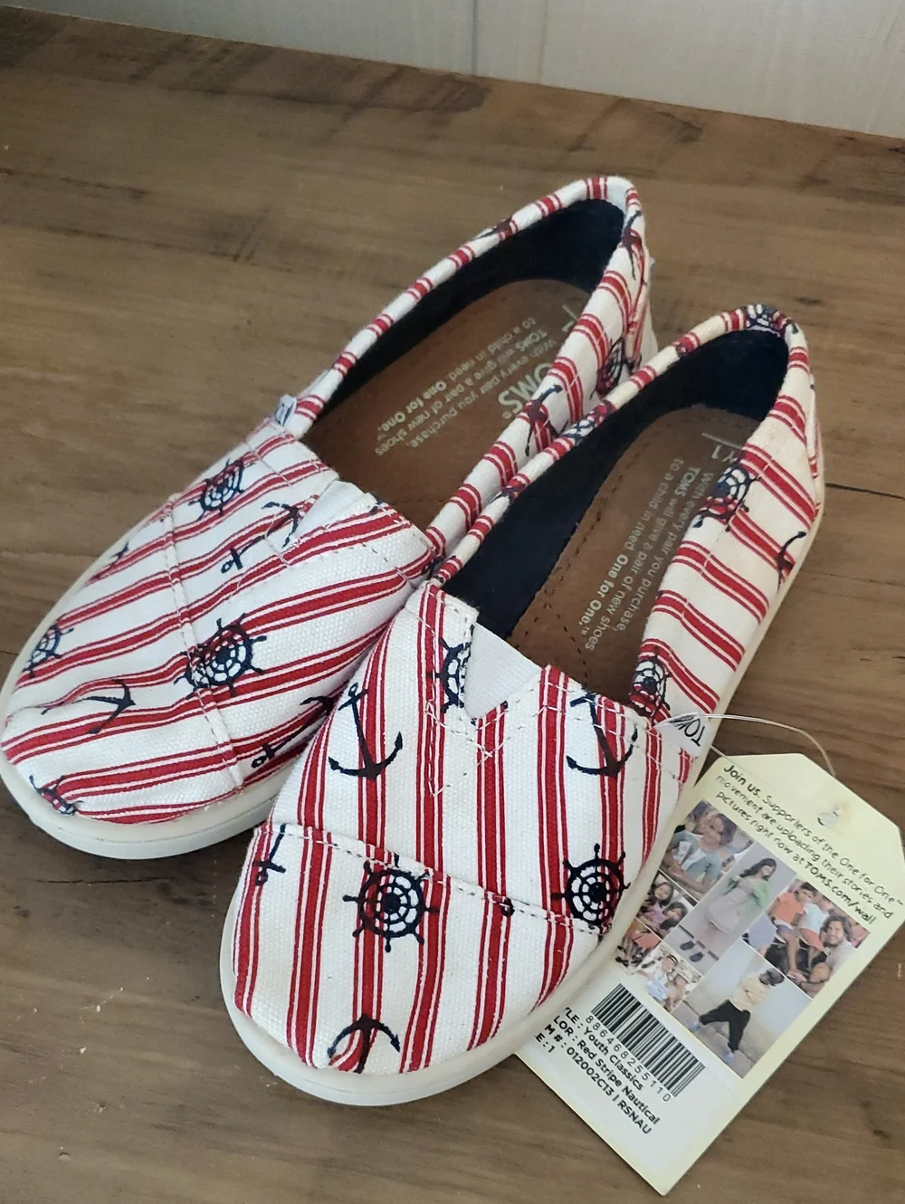 Nautical Stripe Slip-On Shoes with Anchors